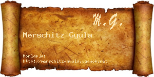 Merschitz Gyula névjegykártya